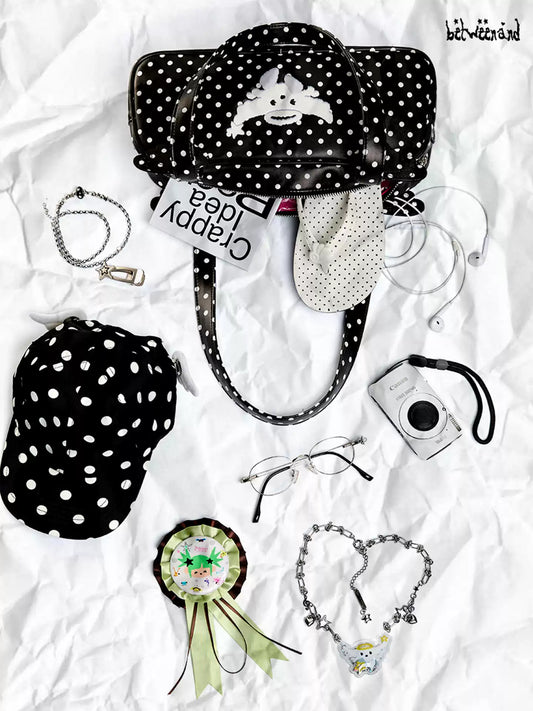 Polka-dot winged large-capacity shoulder bag