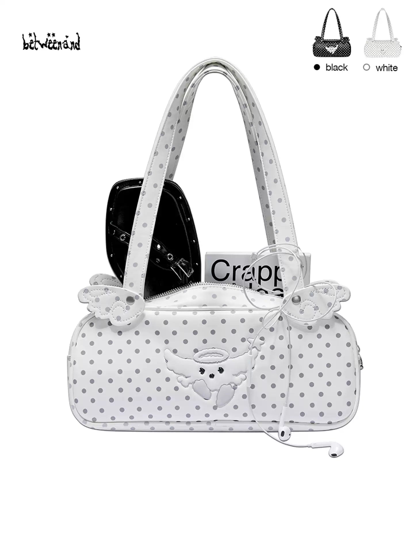 Polka-dot winged large-capacity shoulder bag