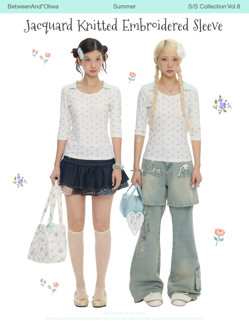 Jacquard knitted embroidered top