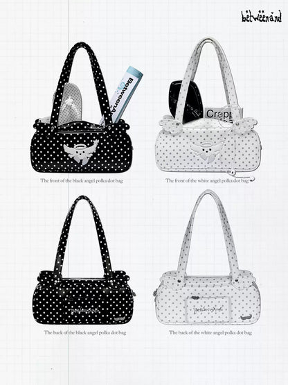 Polka-dot winged large-capacity shoulder bag