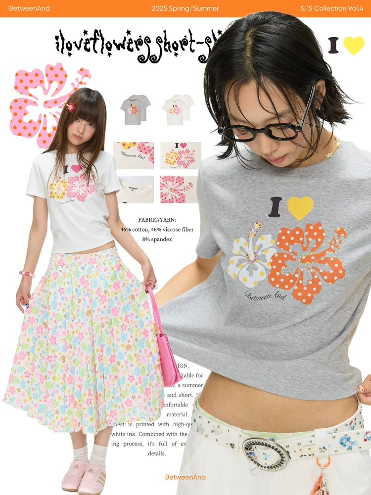 I love flowers t-shirt