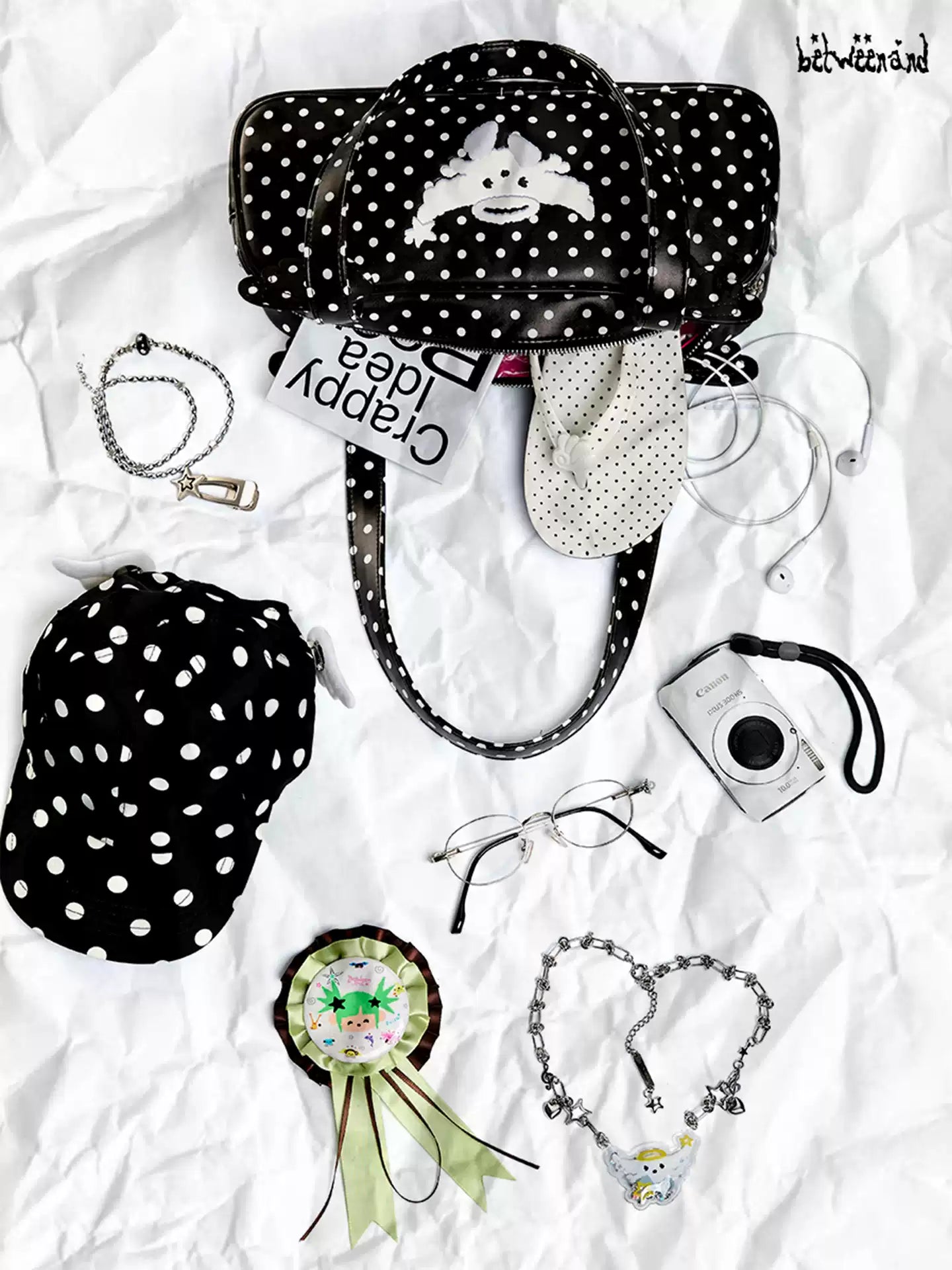 Polka-dot winged large-capacity shoulder bag