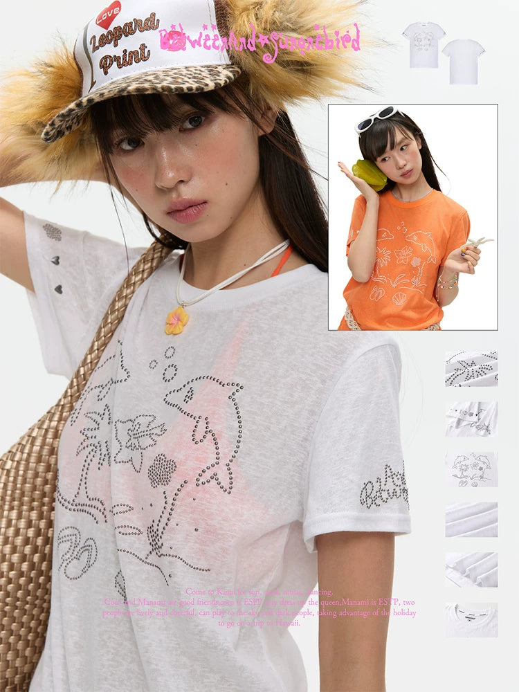 Dolphin bamboo cotton short sleeve t-shirt