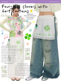 Four-leaf clover print curtain skirt