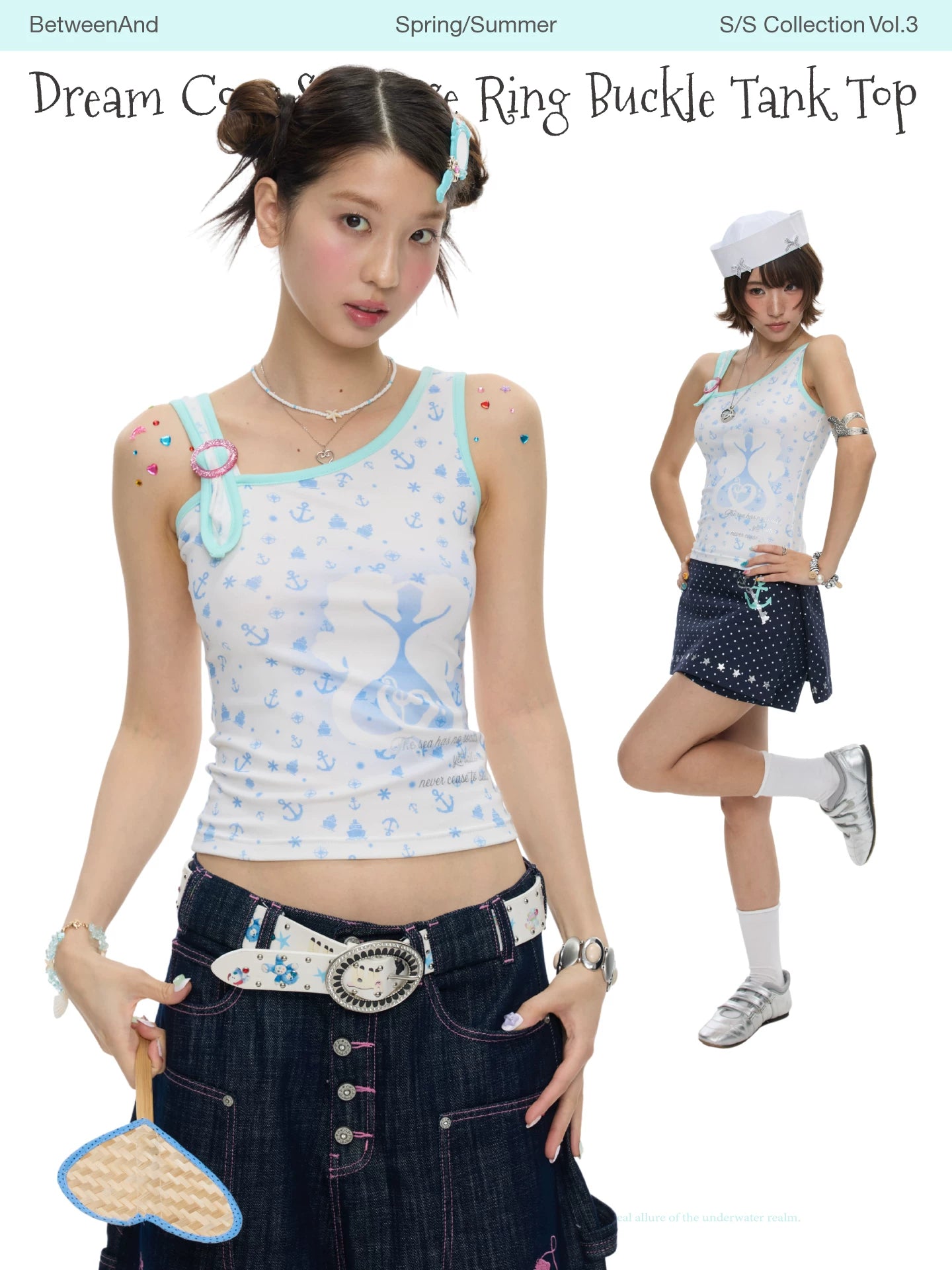 Dream sore seahorse ring buckle tank top