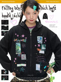 Black scrapbook loose hoodie
