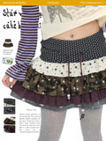 Star polka-dot patchwork ruffle skirt