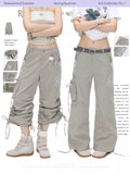 Ruffle-front two-way work pants