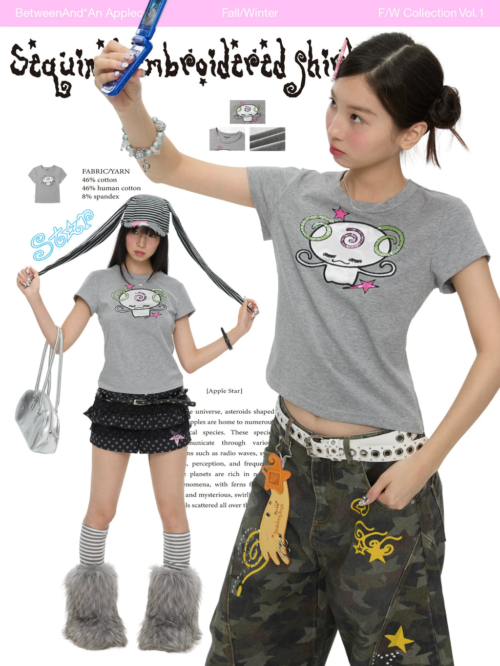 Sequined embroidered t-shirt
