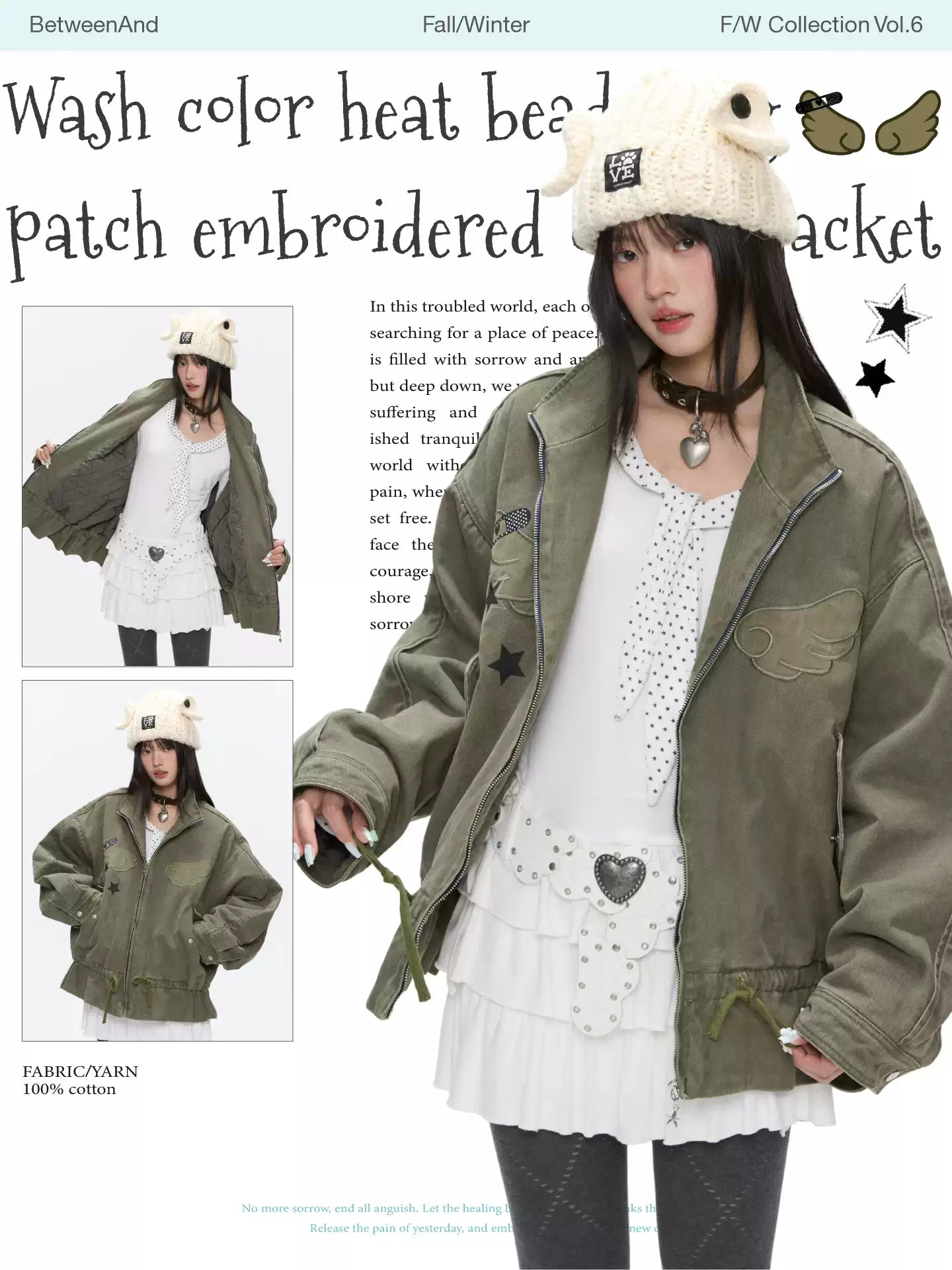 Pickle green rhinestone quilted jacket with slim waist design