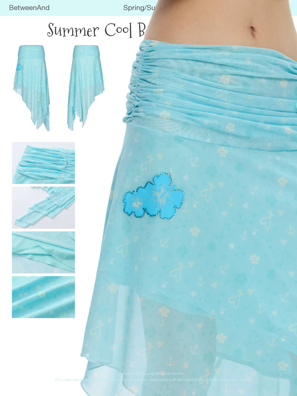 Summer cool beach mesh skirt