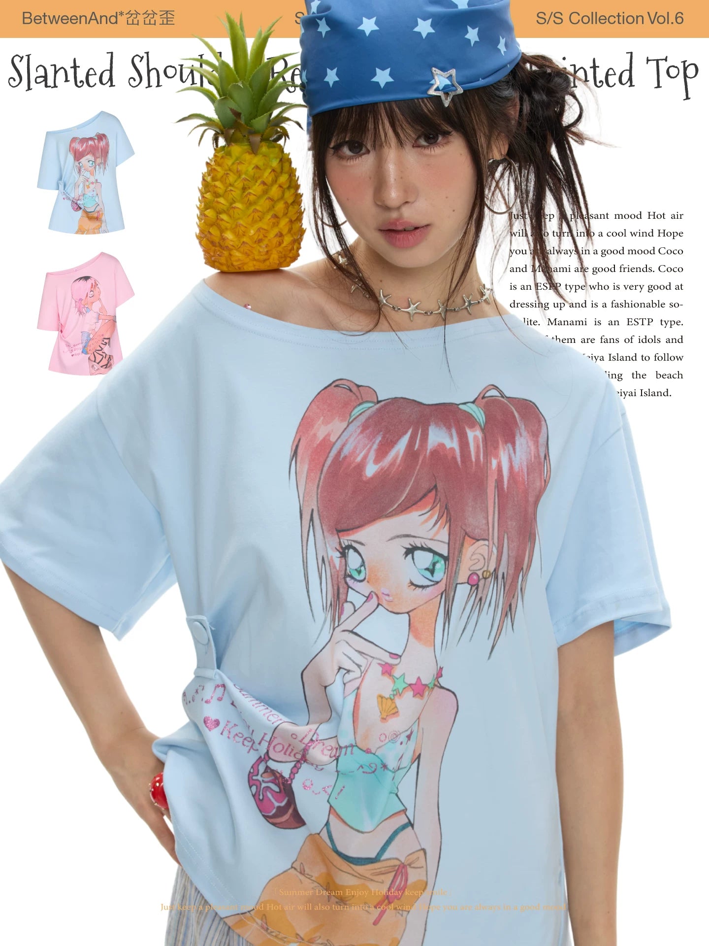 Slanted shoulder relaxed *chachawai t-shirt top