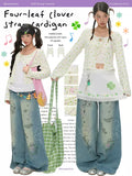 Four-leaf clover strap cardigan