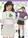 I'm so lucky with a two-piece patchwork striped knit base
