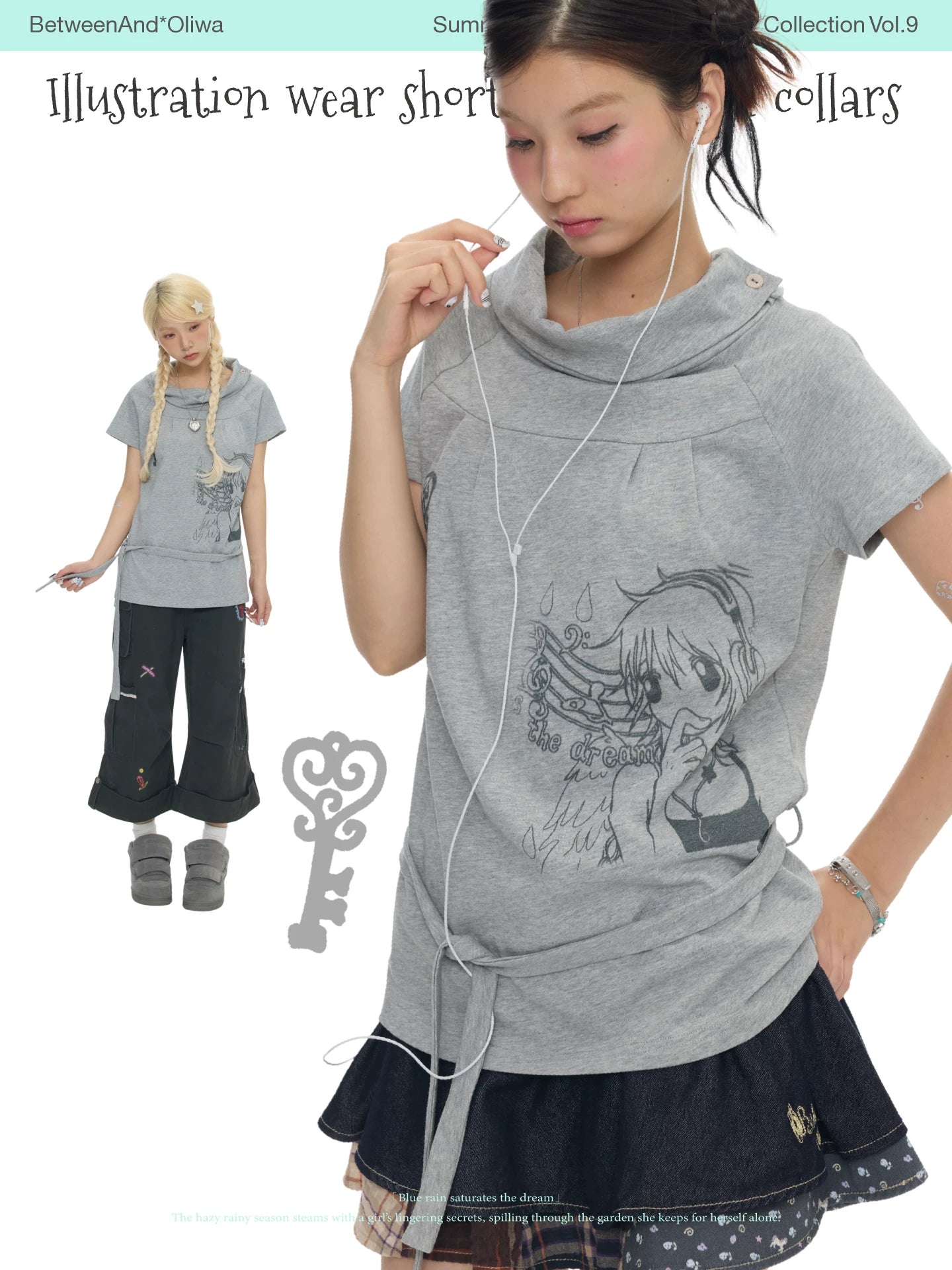 *Oliwa Illustration wear short sleeves top with collar