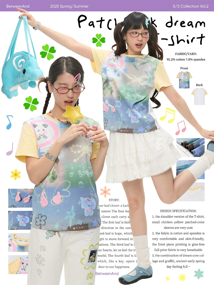 パッチワークドリームコアTシャツ