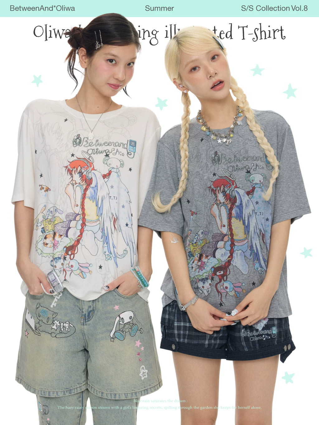 Oliwa loose fitting illustrated t-shirts