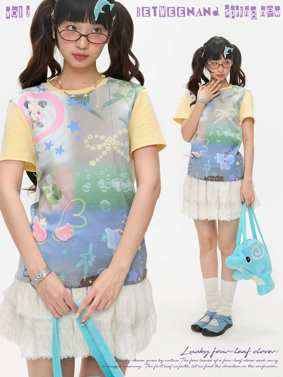 パッチワークドリームコアTシャツ