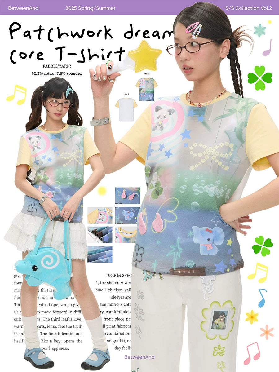 パッチワークドリームコアTシャツ