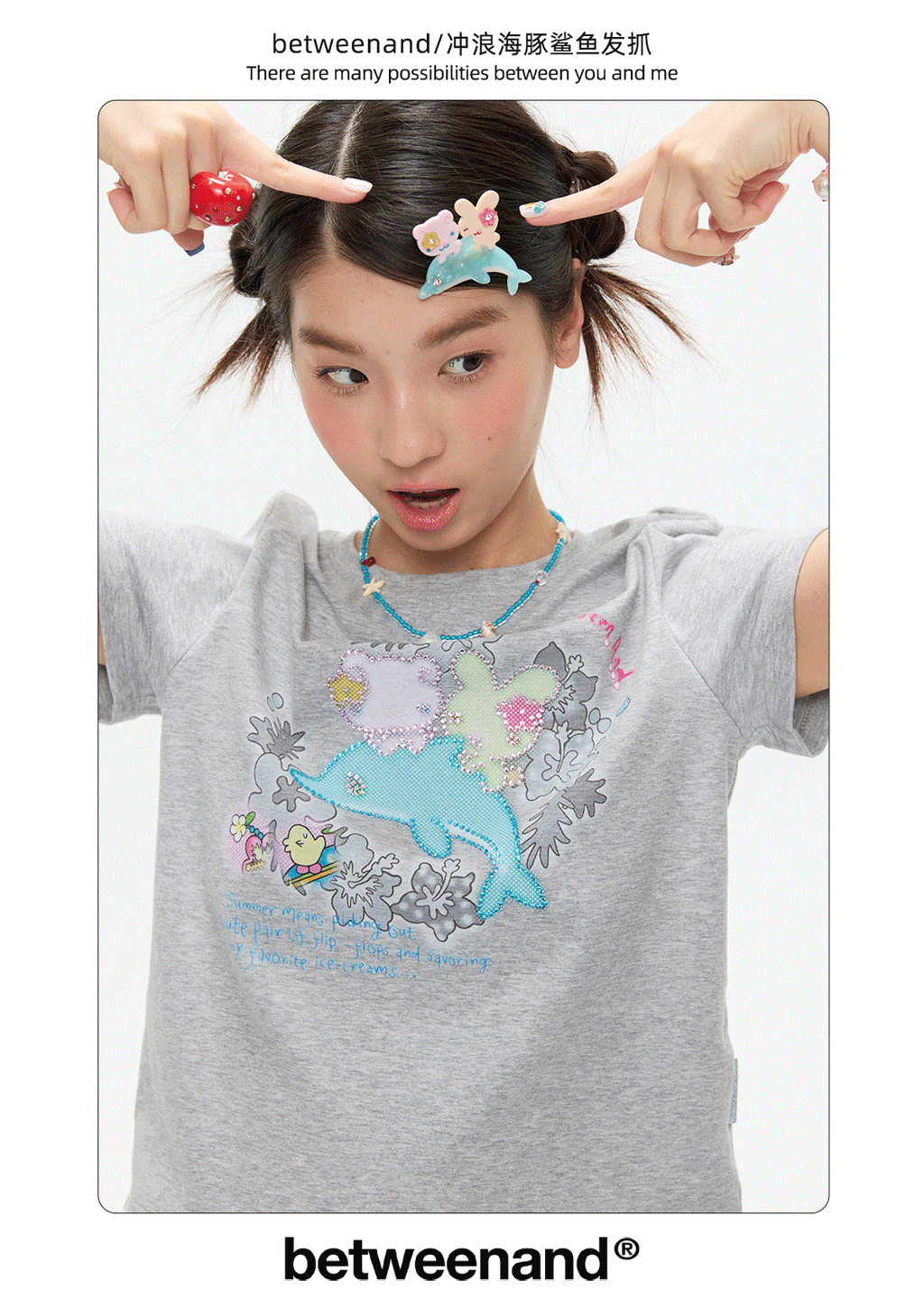 Surfing dolphin hair clip and hair claw