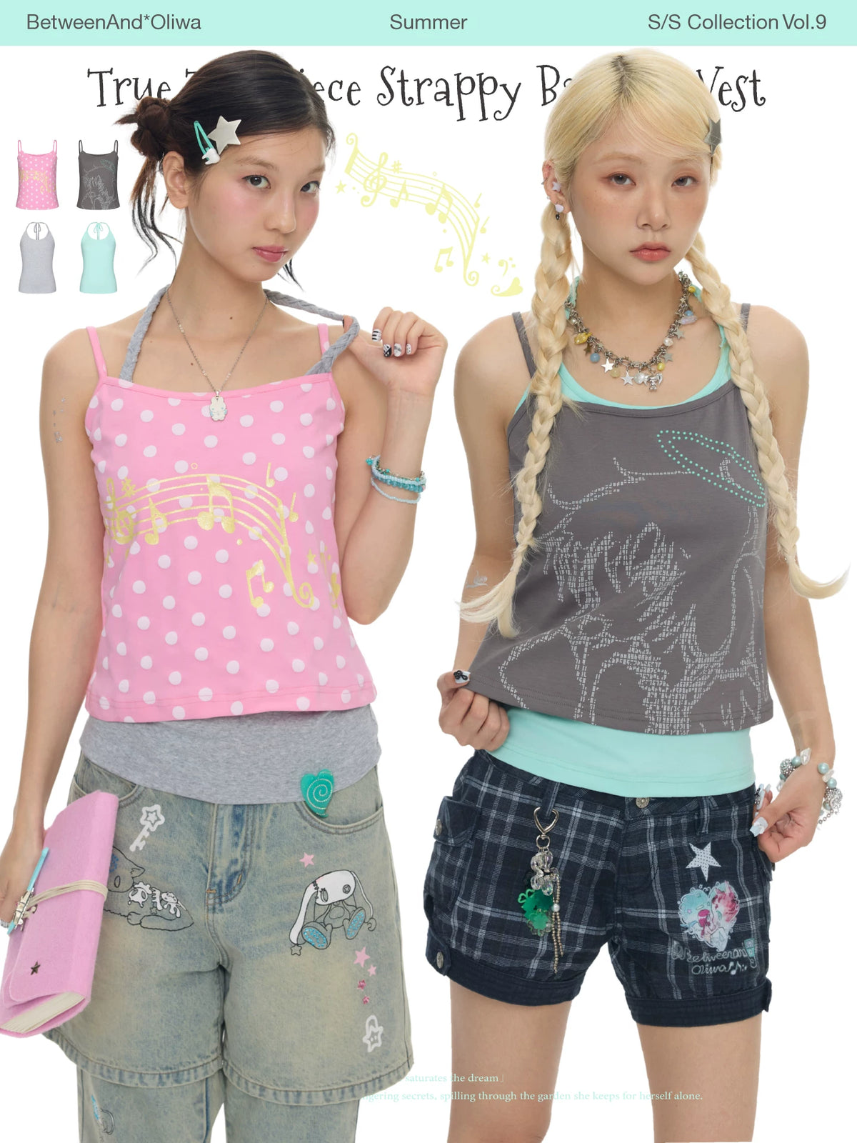 *Oliwa True two-piece strappy backless vest top