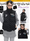 Black glitter star velvet vest with padded warm lining