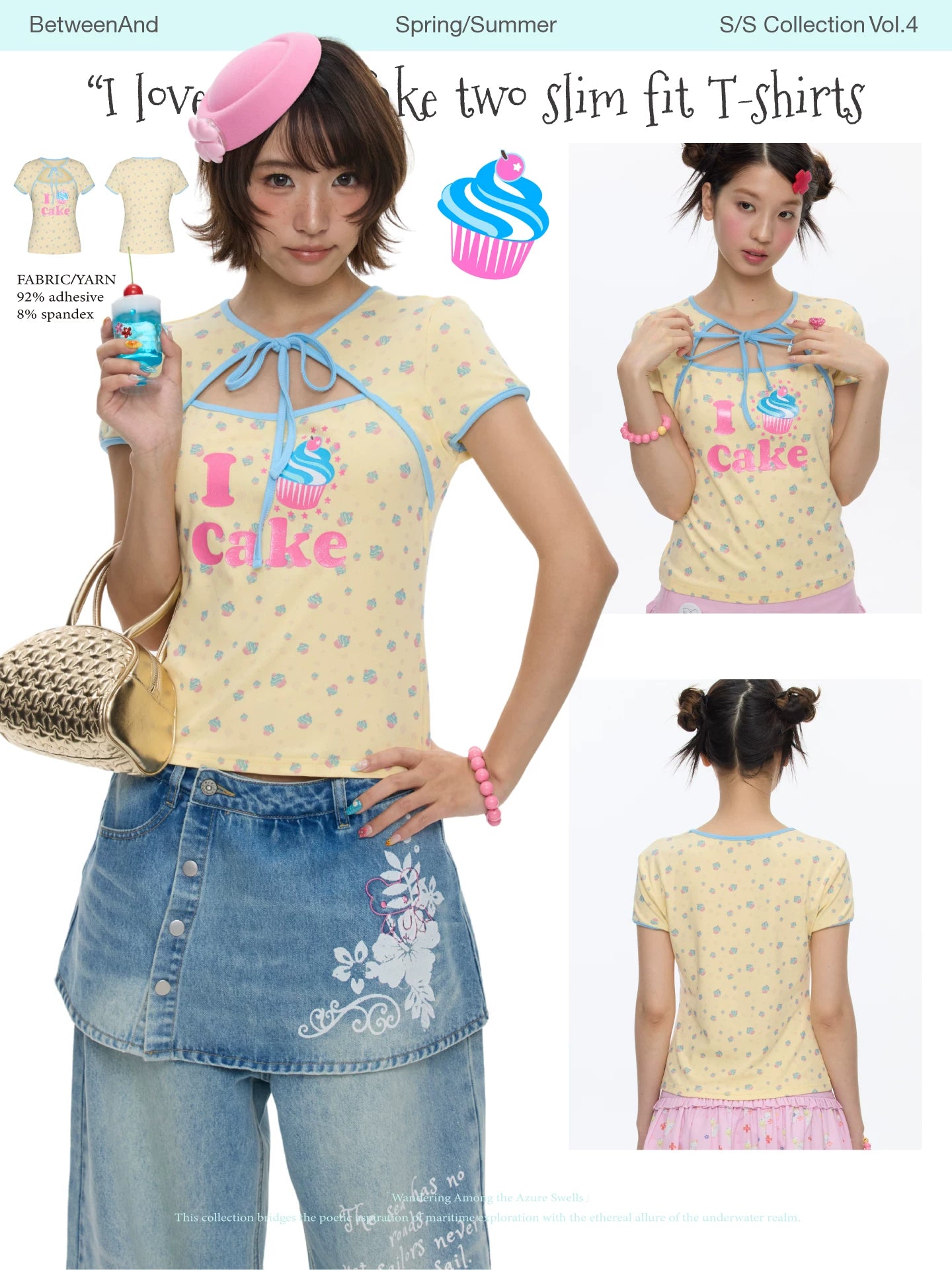 "I love cake" fake two-piece top