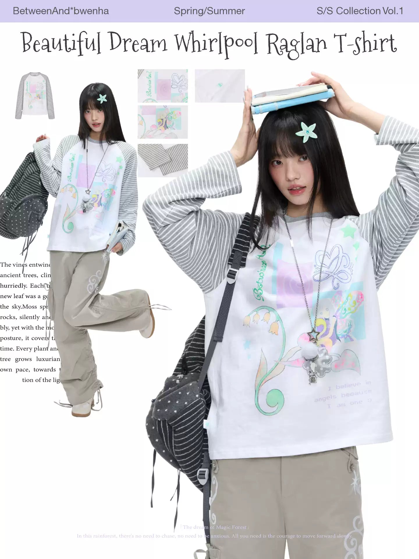 Beautiful dream whirlpool raglan long sleeve top