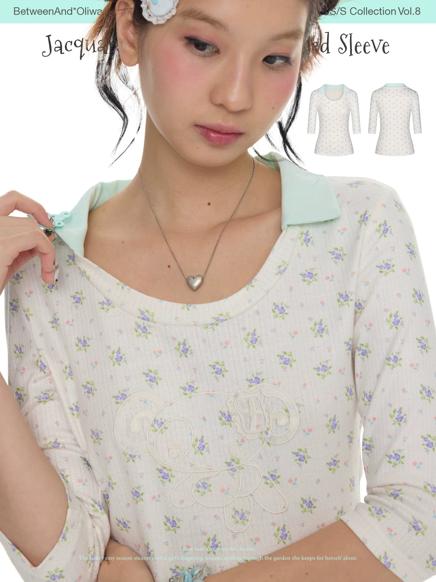 Jacquard knitted embroidered top