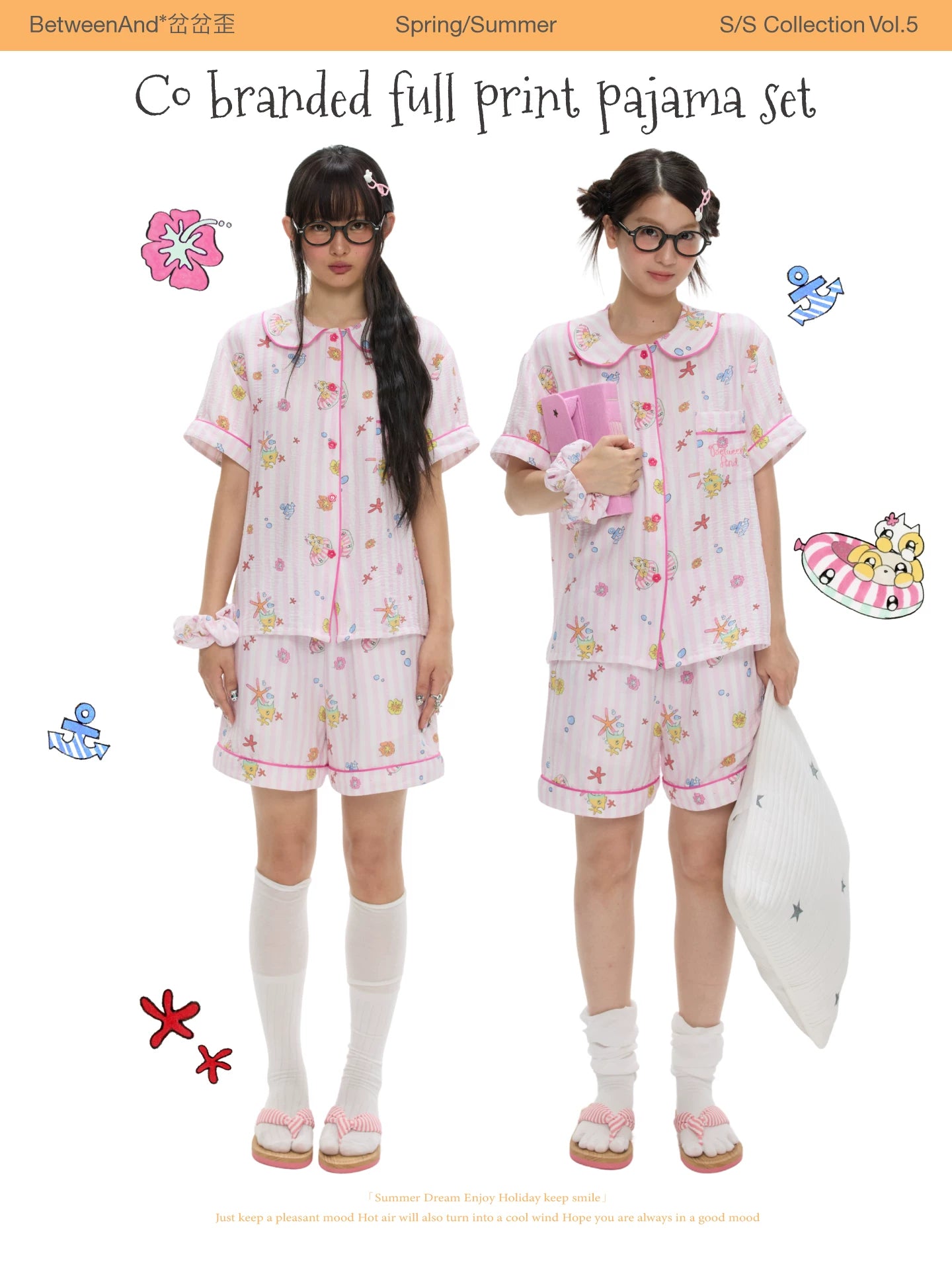 Co branded full print pajama set