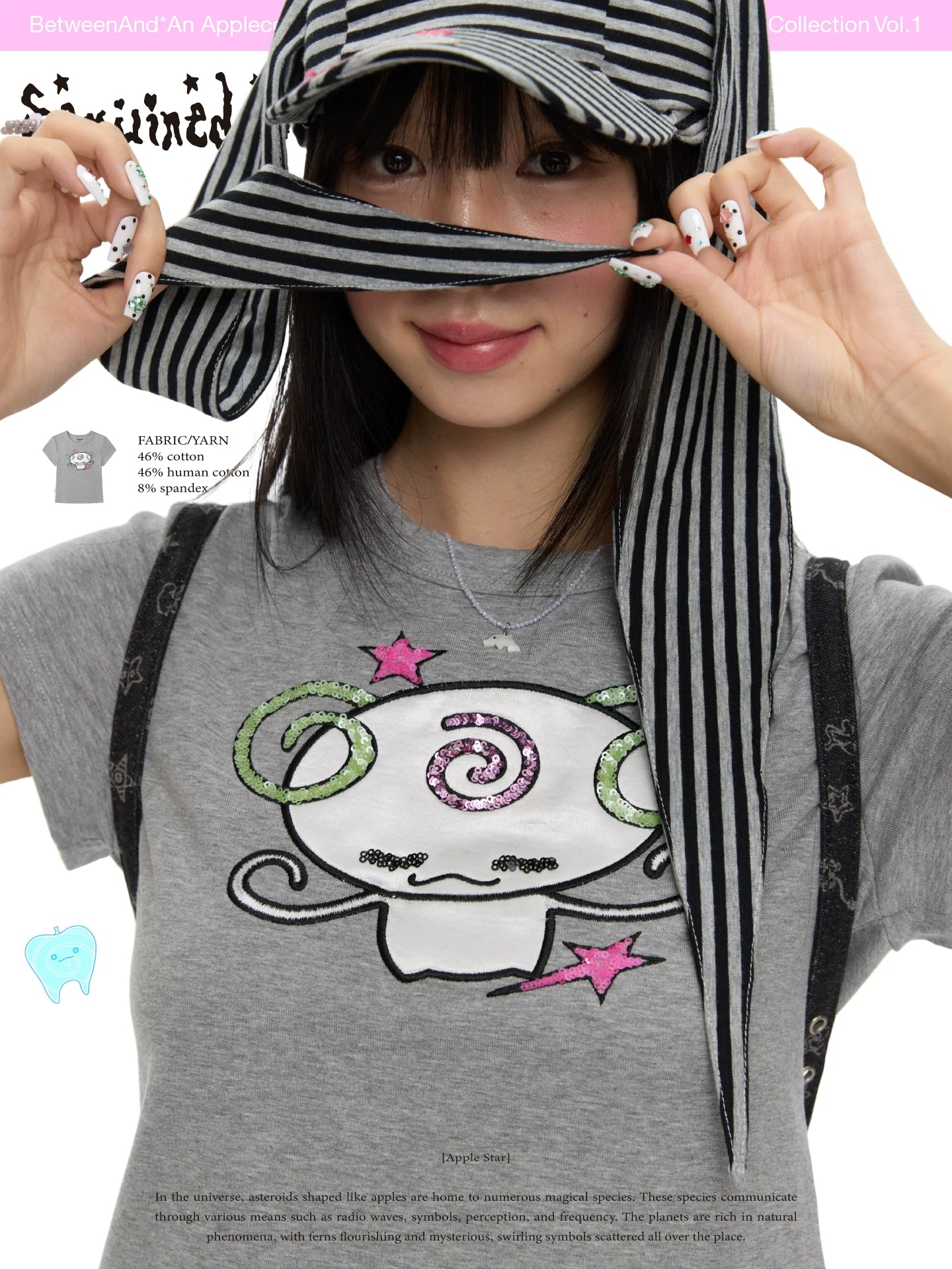 Sequined embroidered t-shirt