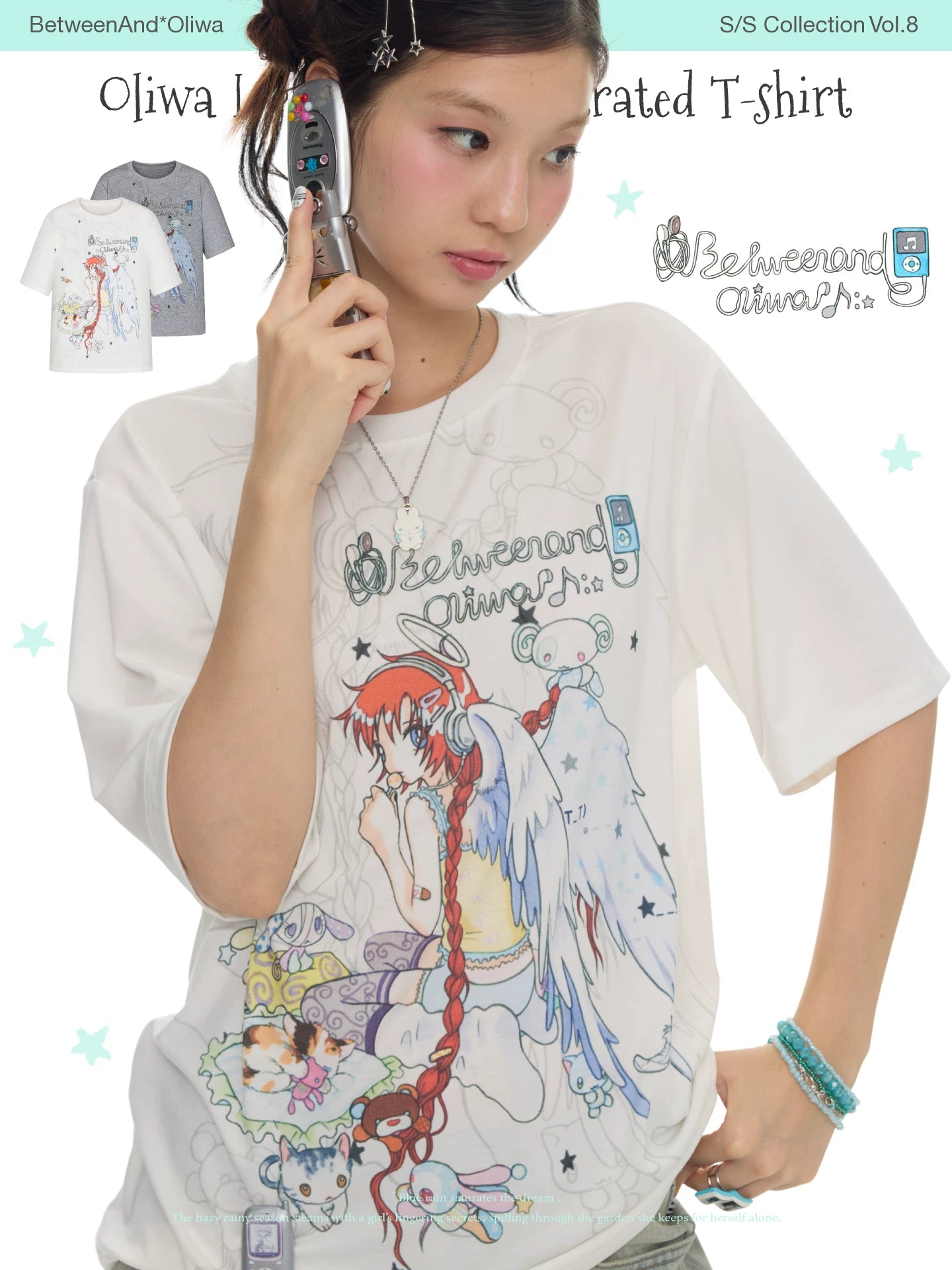 Oliwa loose fitting illustrated t-shirts