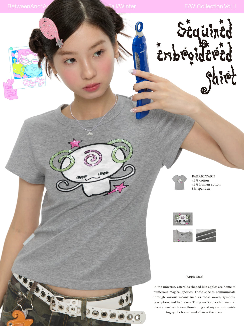 Sequined embroidered t-shirt