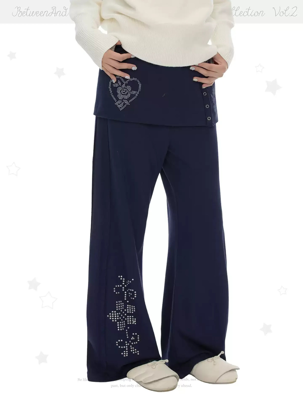 Twilight spread faux two-piece skirt pants