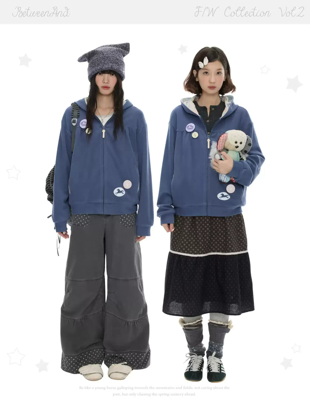 Fog blue reversible pleated sweatshirt cardigan