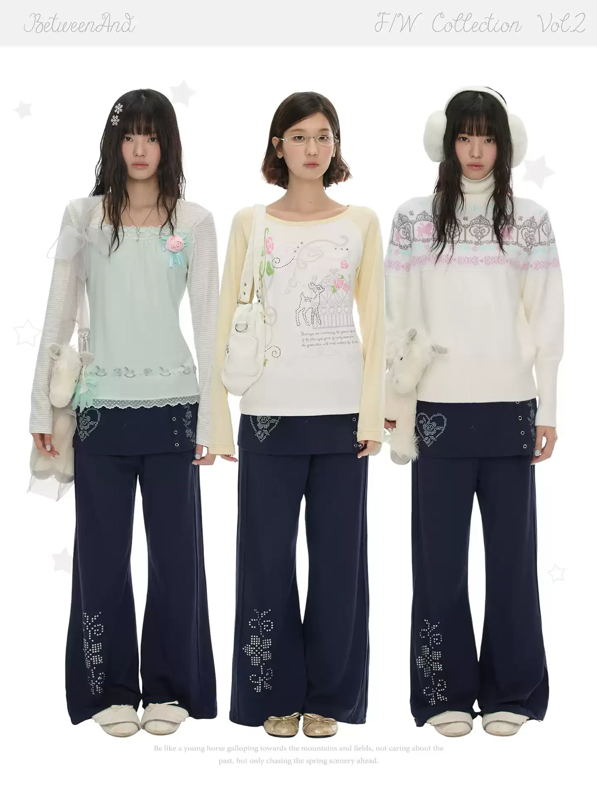 Twilight spread faux two-piece skirt pants