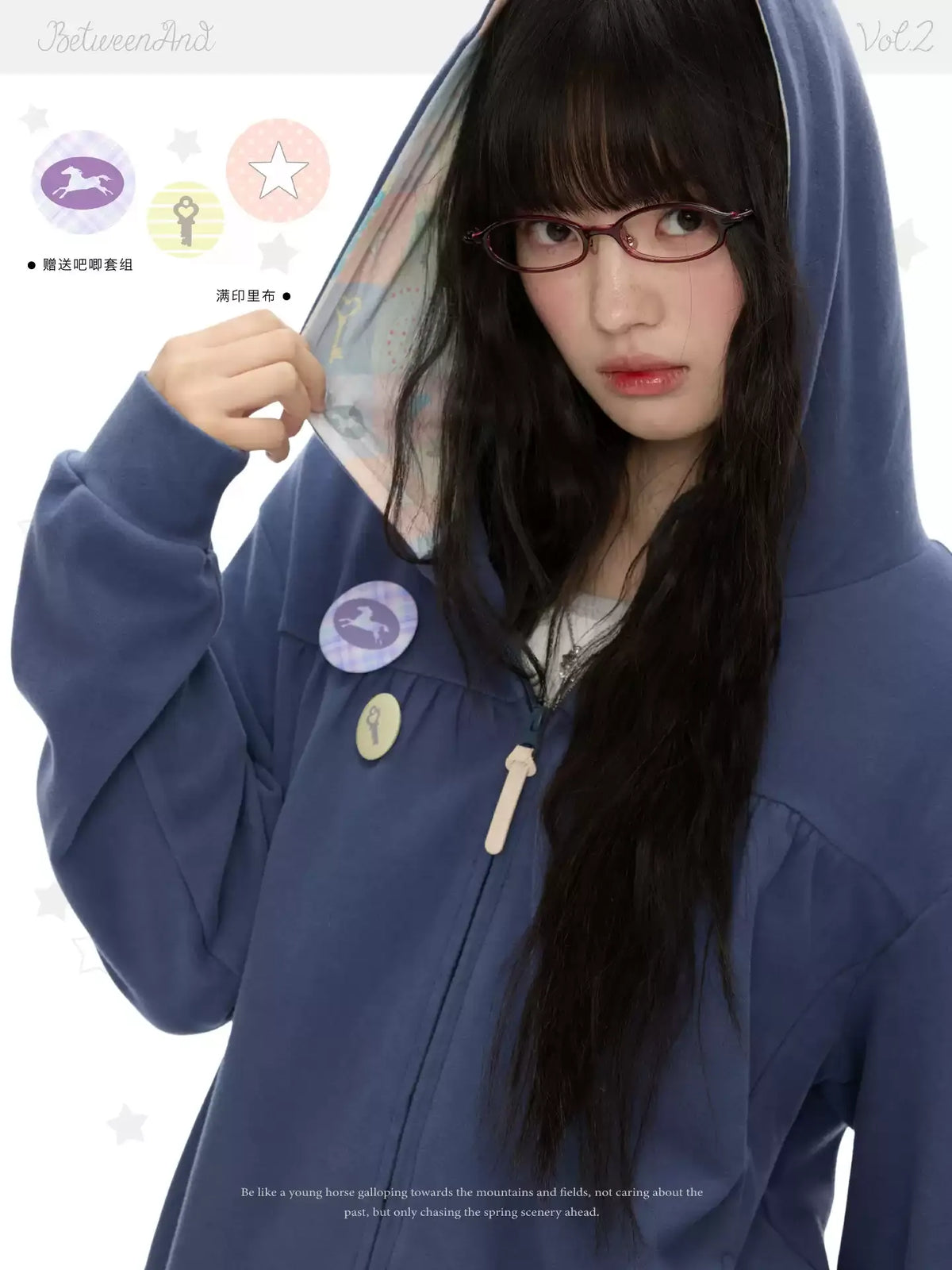 Fog blue reversible pleated sweatshirt cardigan