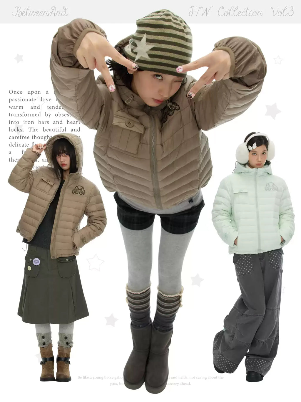 Winter fleece duck down hooded jacket