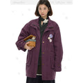 Vintage purple quilted mid-length jacket